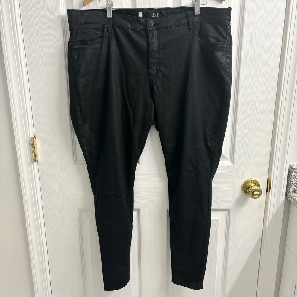 Kut From The Kloth Mia Toothpick Skinny Jeans 20W Black Coated